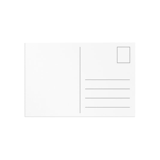 Reverse side of Christmas postcard with a lined writing area and a blank space for more of your personal message, a photo or a drawing