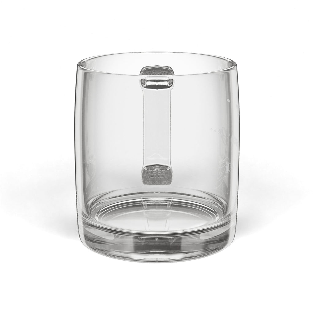 Clear glass coffee mug – front view | eKuumeArt