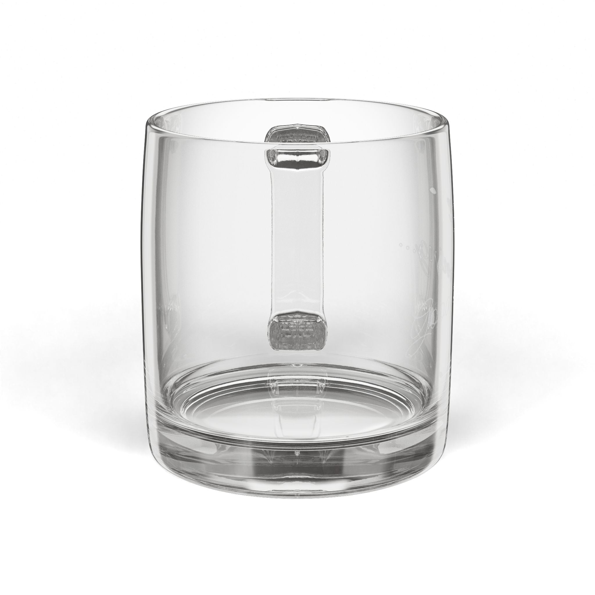 Clear glass coffee mug – front view | eKuumeArt
