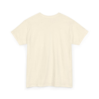 Natural/beige heavy cotton t-shirt - back view.