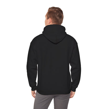 Man wearing black hoodie – back view.