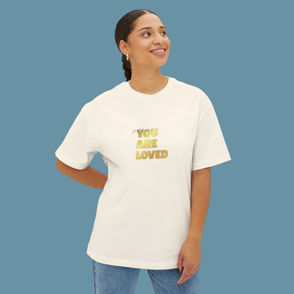 You Are Loved motivational clothing – Unisex oversized boxy t-shirt | eKuumeArt