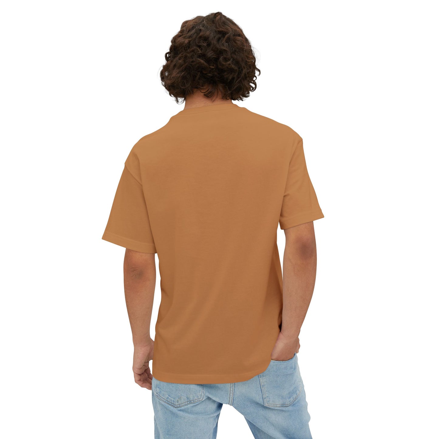 Man wearing toast tshirt – back view.