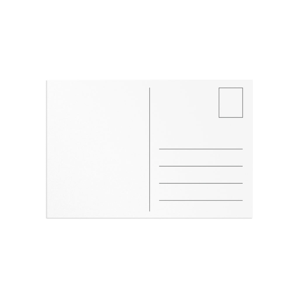 Reverse side of Christmas postcard with a lined writing area and blank space for more personal writing or a photo or drawing.