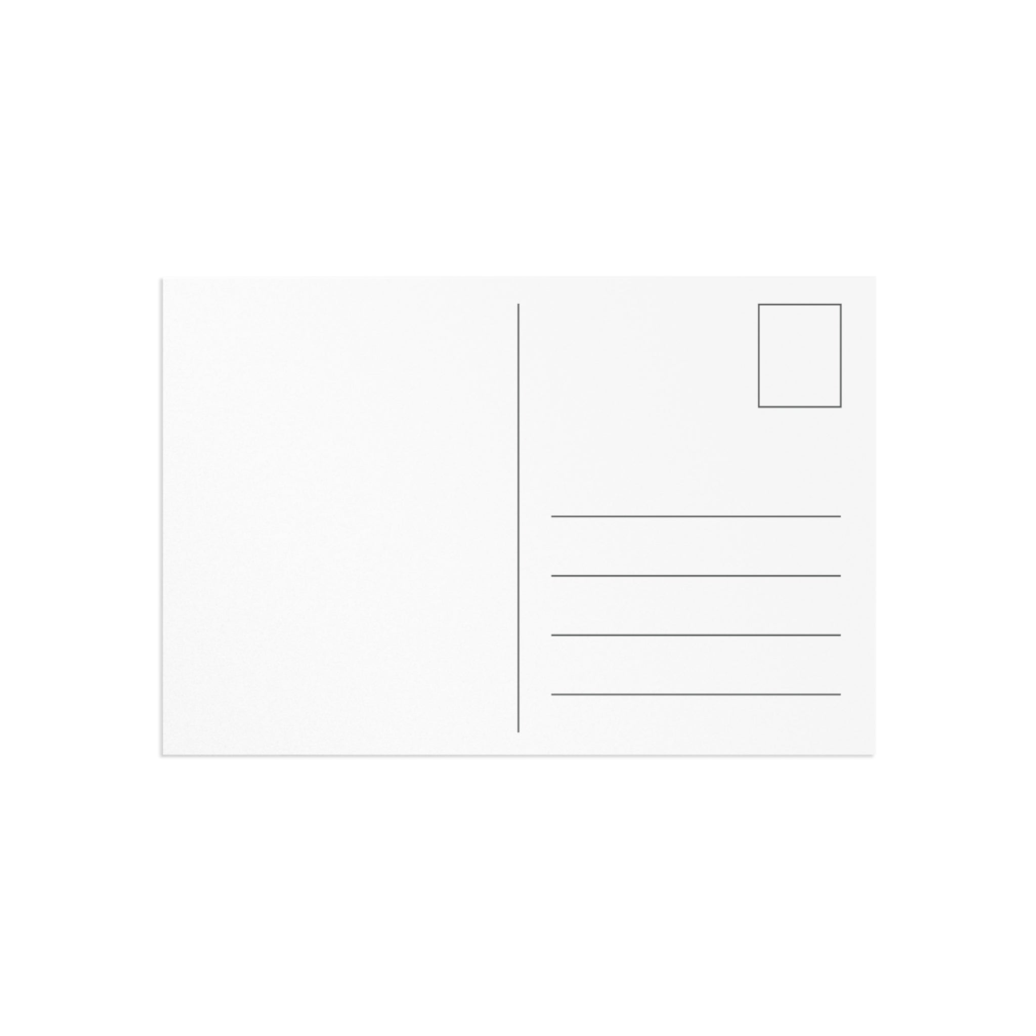 Reverse side of Christmas postcard with a lined writing area and blank space for more personal writing or a photo or drawing.