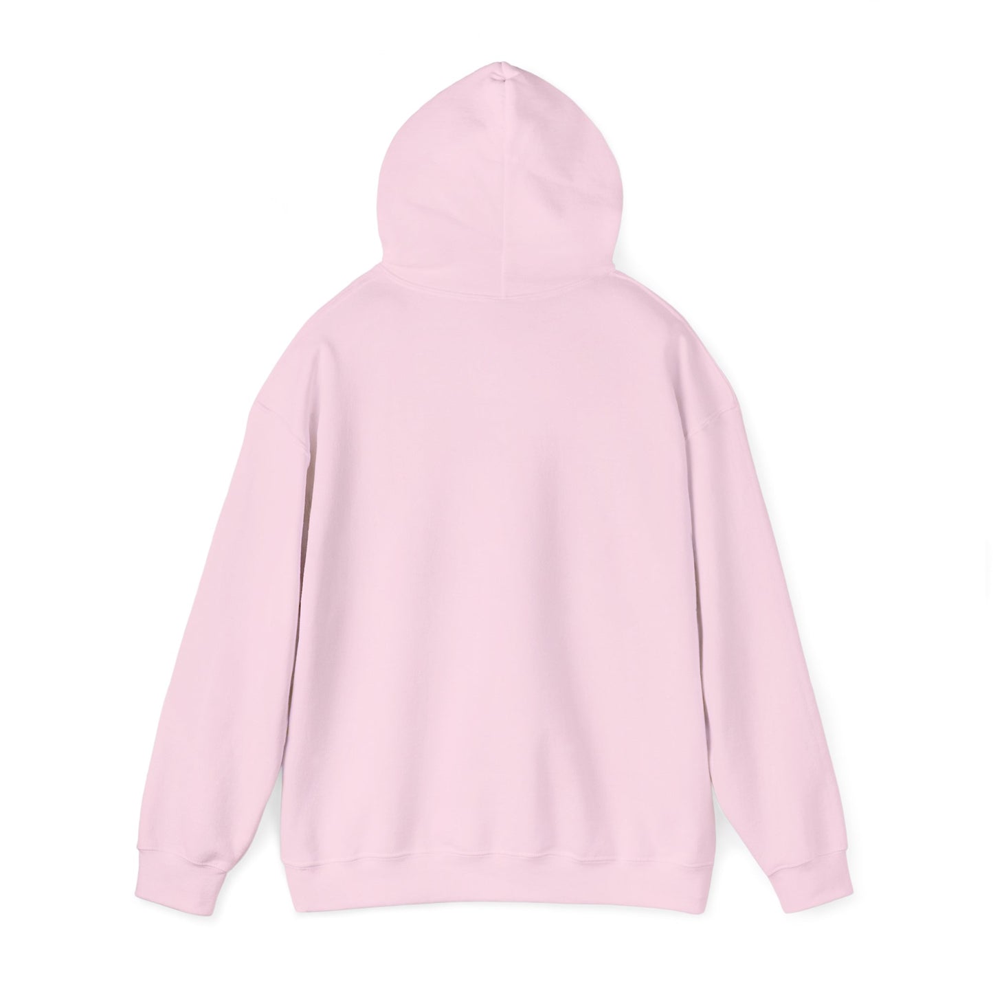Light Pink hoodie - back view displaying hood up