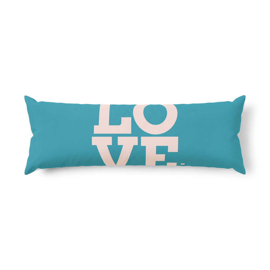 Je t’aime home gift – Body pillow, turquoise blue | eKuumeArt