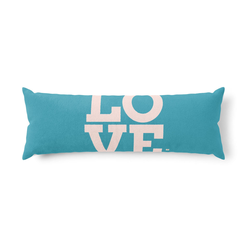 Je t’aime home gift – Body pillow, turquoise blue | eKuumeArt