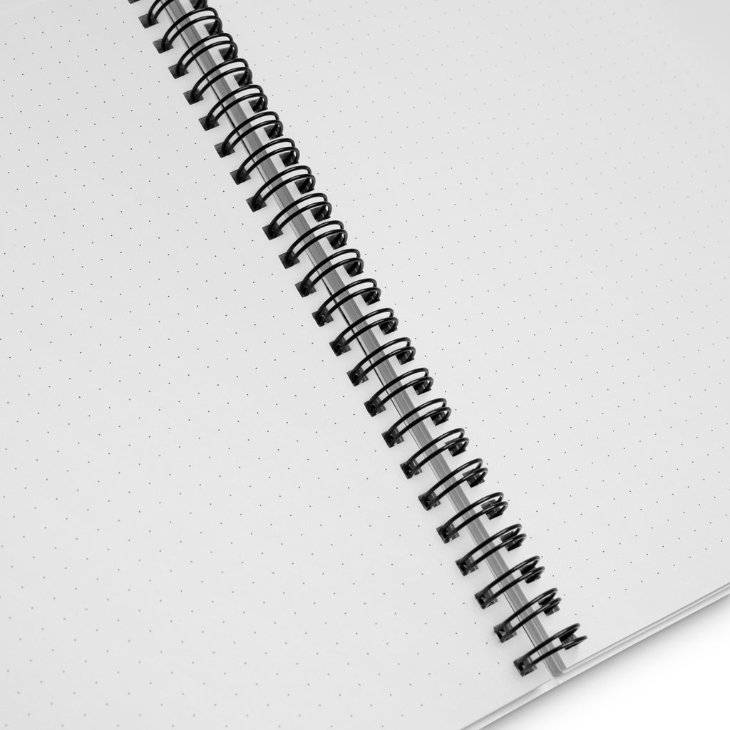 Spiral journal/notebook dotted pages view.