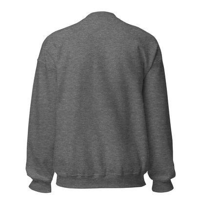 Graphite Heather crewneck sweater – back view.
