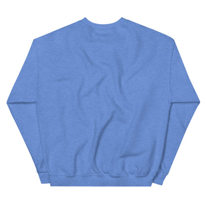 Heather Deep Royal crewneck sweater – back view.