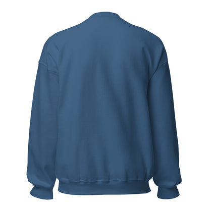 Indigo Blue crewneck sweater – back view.