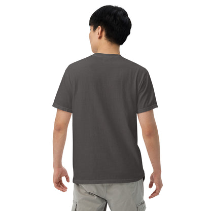 Man wearing graphite tee – back view.