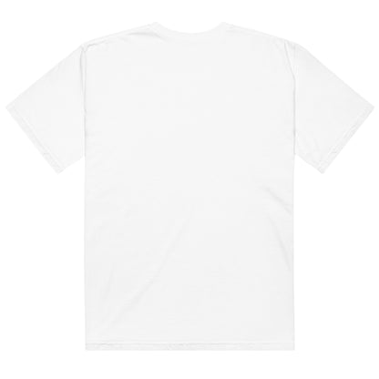 White garment-dyed tee – back view.