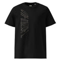 Black organic cotton t-shirt with hand-drawn 'Strength' text | eKuumeArt.