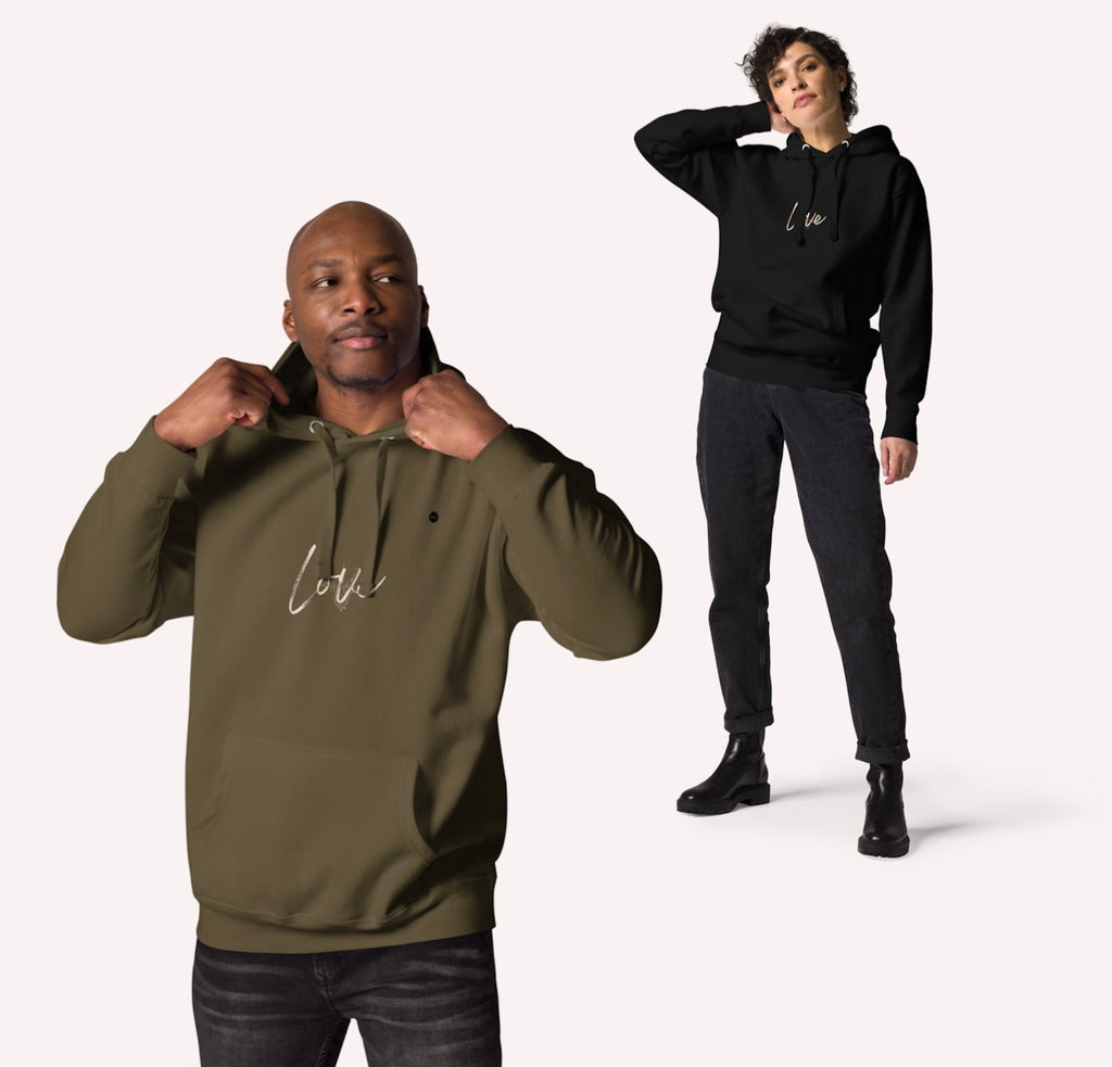 Love with Your Heart inspirational apparel - Unisex premium hoodie sweatshirt | eKuumeArt
